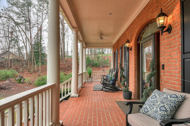 view of patio featuring covered porch