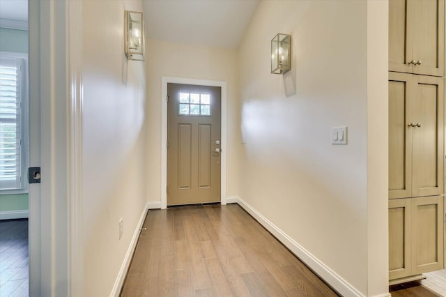 foyer featuring light hardwood / wood-style floors