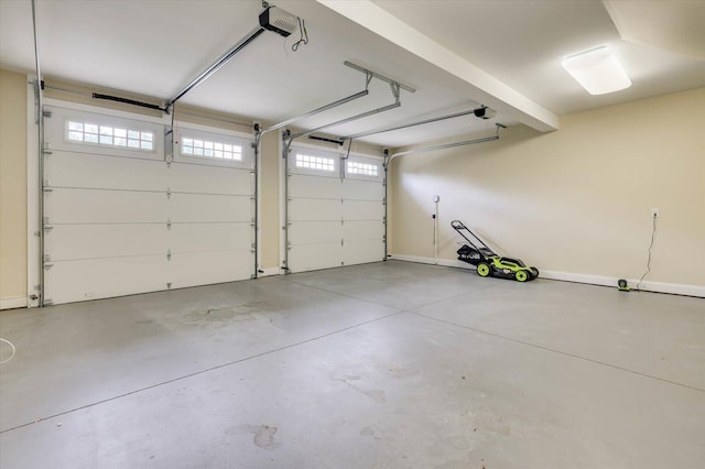 garage featuring a garage door opener