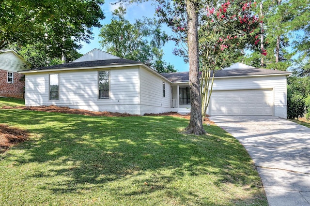 715 Gentlewind Ln, Martinez, GA 30907 - ranch-style home with a front yard, driveway, a garage, and roof with shingles