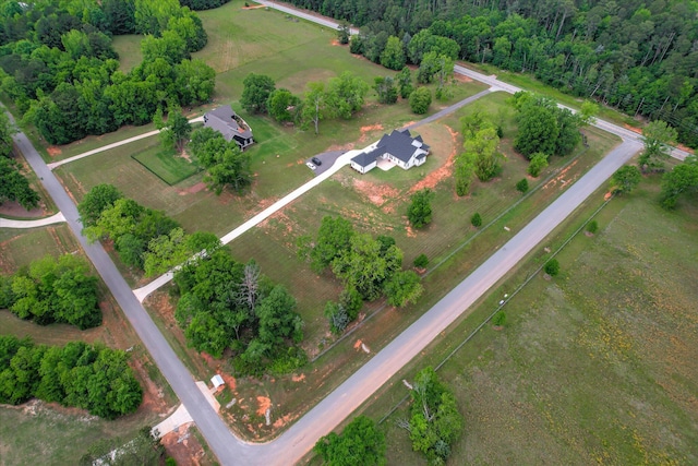 aerial view featuring a rural view