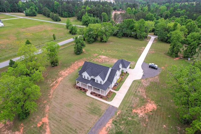 aerial view featuring a rural view