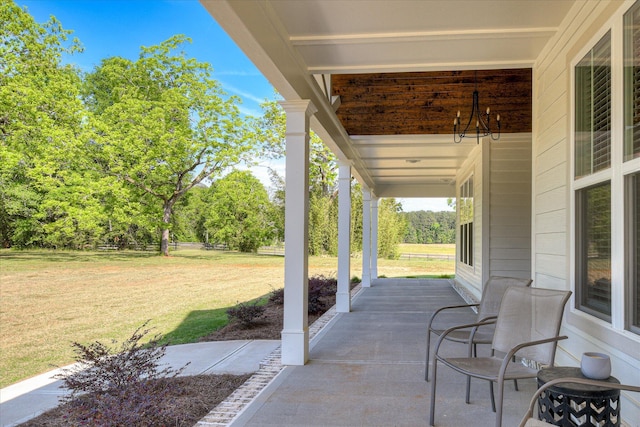 view of patio with covered porch
