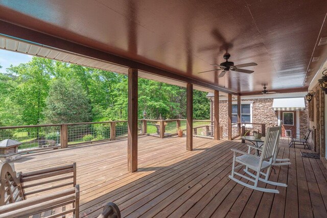 3287 Surrey Rd, Thomson, GA 30824 - wooden terrace with ceiling fan