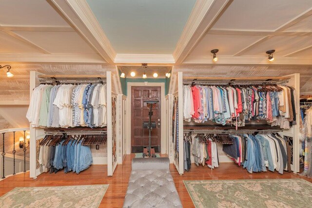 3287 Surrey Rd, Thomson, GA 30824 - spacious closet with wood finished floors and coffered ceiling