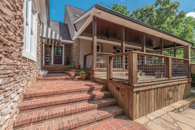 3287 Surrey Rd, Thomson, GA 30824 - exterior space featuring a shingled roof, ceiling fan, and stucco siding
