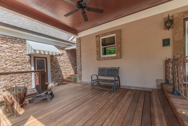 3287 Surrey Rd, Thomson, GA 30824 - wooden deck featuring ceiling fan