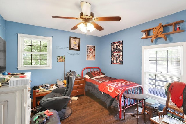 2530 Springwood Dr, Augusta, GA 30904 - bedroom featuring ceiling fan and wood finished floors