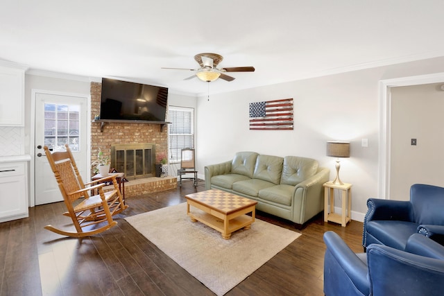 2530 Springwood Dr, Augusta, GA 30904 - living area with ceiling fan, dark wood-style flooring, and a healthy amount of sunlight