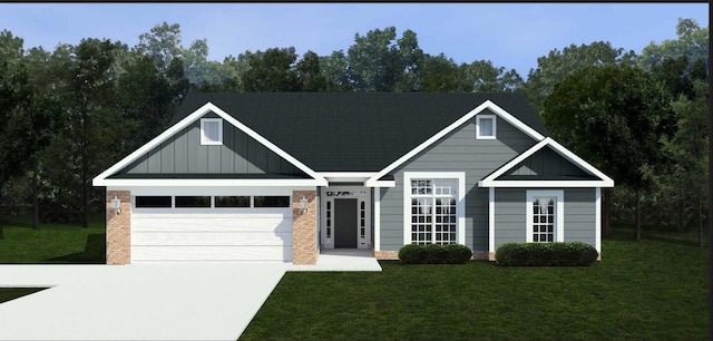 1228 Elbron Dr, Augusta, GA 30909 - view of front facade with an attached garage, a front lawn, board and batten siding, and concrete driveway