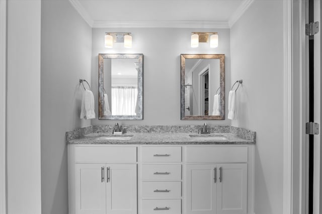 3540 Hilltop Trl, Evans, GA 30809 - full bathroom featuring ornamental molding and double vanity