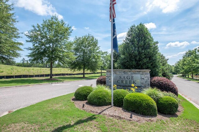 view of community sign