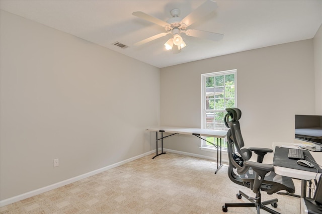 182 Andrews Br, North Augusta, SC 29860 - office area featuring a ceiling fan and light carpet