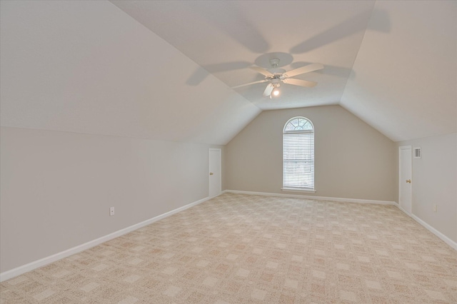 182 Andrews Br, North Augusta, SC 29860 - bonus room featuring light colored carpet, lofted ceiling, and a ceiling fan