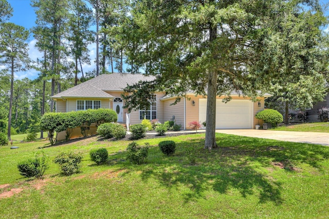 267 Fairway Dr, Mccormick, SC 29835 - view of front facade featuring driveway, a front lawn, an attached garage, and roof with shingles