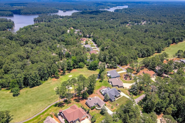 267 Fairway Dr, Mccormick, SC 29835 - aerial perspective of suburban area featuring a heavily wooded area, a nearby body of water, and a golf course