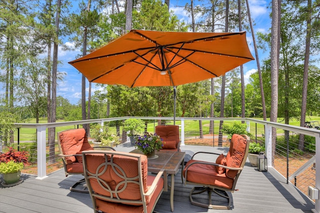 267 Fairway Dr, Mccormick, SC 29835 - wooden terrace with view of scattered trees