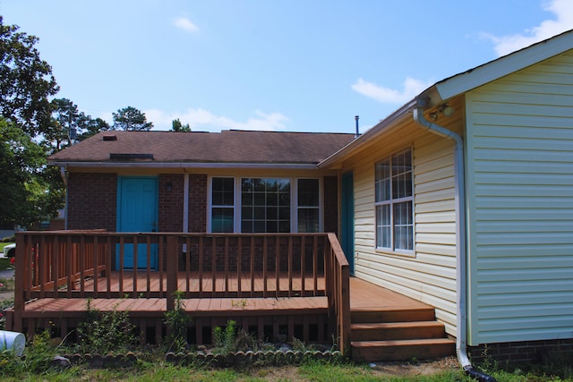3711 Columbia Dr, Martinez, GA 30907 - back of property with a deck, roof with shingles, and brick siding