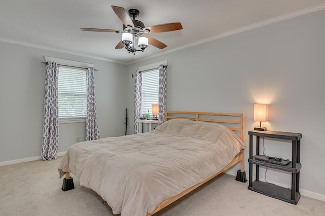 1414 Brookgreen Dr, North Augusta, SC 29841 - carpeted bedroom featuring multiple windows, crown molding, and ceiling fan