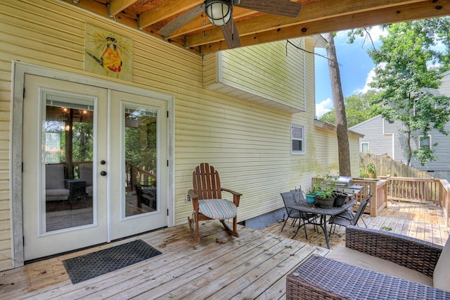 1414 Brookgreen Dr, North Augusta, SC 29841 - wooden deck featuring a ceiling fan