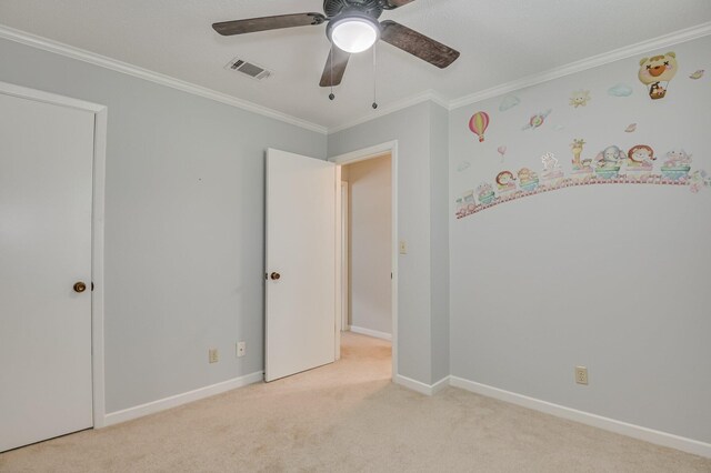 1414 Brookgreen Dr, North Augusta, SC 29841 - unfurnished bedroom with carpet floors, crown molding, and a ceiling fan