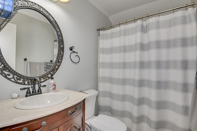 1414 Brookgreen Dr, North Augusta, SC 29841 - full bath with ornamental molding, vanity, and a shower with curtain