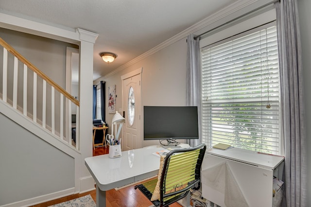 1414 Brookgreen Dr, North Augusta, SC 29841 - home office featuring healthy amount of natural light, wood finished floors, and crown molding