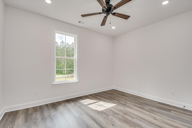 109 Dogwood Trl, Hephzibah, GA 30815 - spare room with recessed lighting, wood finished floors, baseboards, and a ceiling fan