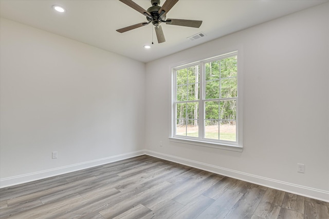 109 Dogwood Trl, Hephzibah, GA 30815 - empty room with wood finished floors, baseboards, a ceiling fan, and recessed lighting