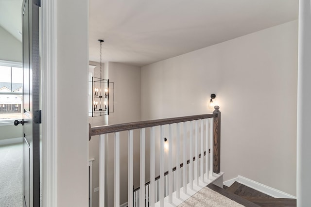 2421 Laurens St, Grovetown, GA 30813 - stairs featuring a chandelier and baseboards