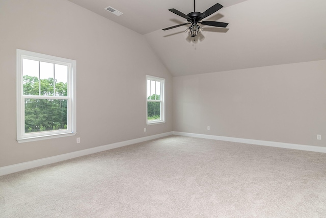2421 Laurens St, Grovetown, GA 30813 - additional living space featuring light colored carpet, vaulted ceiling, baseboards, and ceiling fan