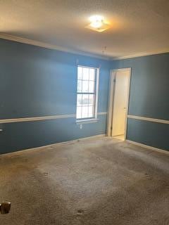2838 Pepperdine Dr, Hephzibah, GA 30815 - spare room featuring carpet floors, baseboards, and ornamental molding