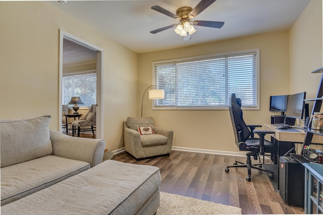 1612 Fairwood Dr, Augusta, GA 30909 - office featuring ceiling fan and wood finished floors