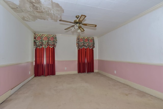 2910-2920 Milledgeville Rd, Augusta, GA 30904 - carpeted spare room with a ceiling fan and crown molding