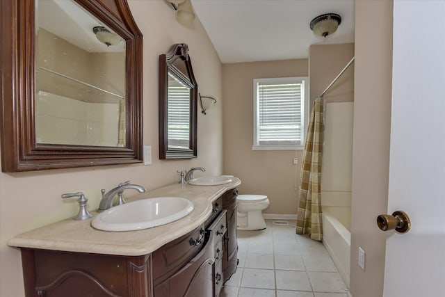 2910-2920 Milledgeville Rd, Augusta, GA 30904 - full bathroom with double vanity, tile patterned flooring, and shower / bath combo with shower curtain