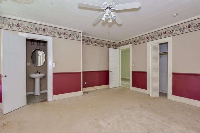 2910-2920 Milledgeville Rd, Augusta, GA 30904 - unfurnished bedroom with a ceiling fan and concrete floors