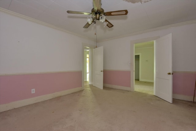 2910-2920 Milledgeville Rd, Augusta, GA 30904 - carpeted empty room featuring crown molding and ceiling fan