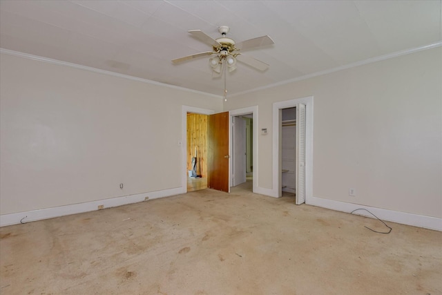 2910-2920 Milledgeville Rd, Augusta, GA 30904 - unfurnished bedroom featuring ornamental molding, a ceiling fan, and carpet flooring