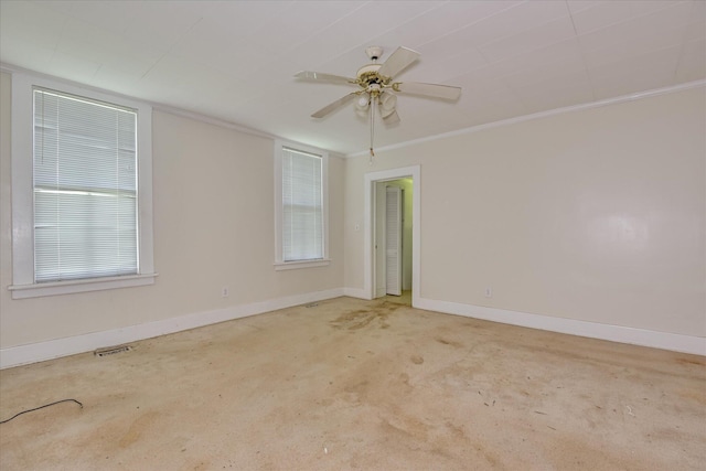 2910-2920 Milledgeville Rd, Augusta, GA 30904 - carpeted empty room featuring crown molding and a ceiling fan