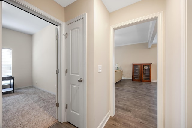 corridor featuring light hardwood / wood-style floors