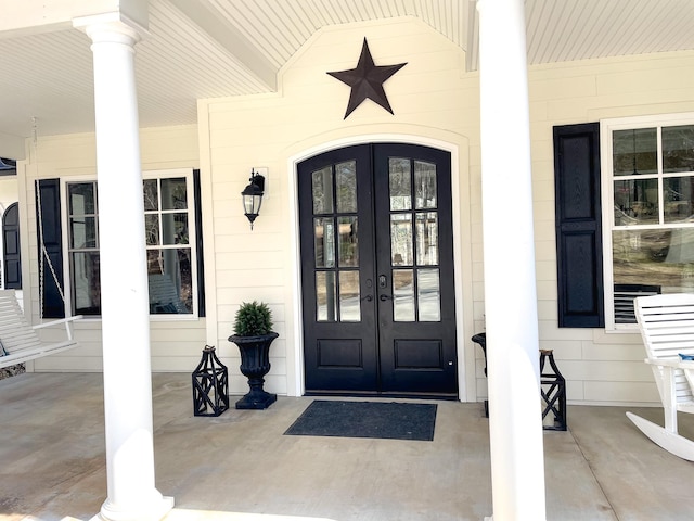 entrance to property with french doors