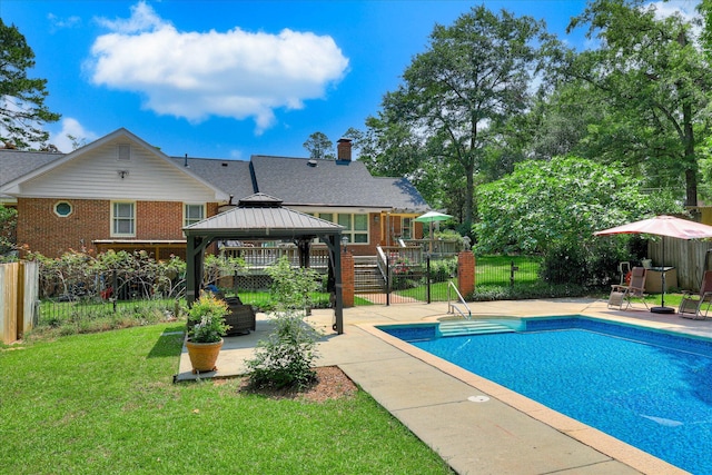 213 Oak Ln, Waynesboro, GA 30830 - view of swimming pool with a gazebo and a patio