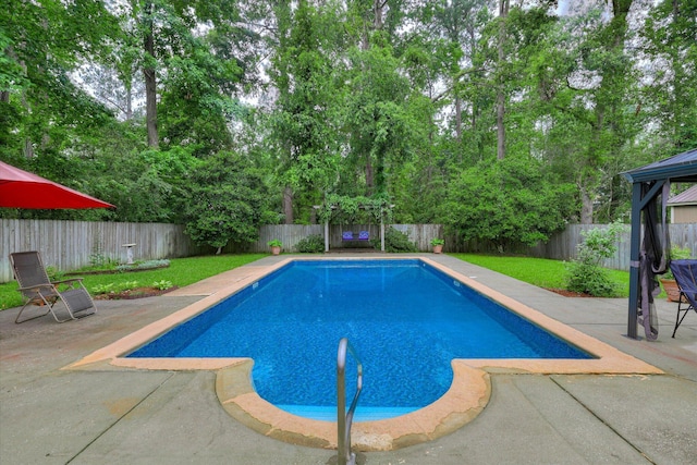 213 Oak Ln, Waynesboro, GA 30830 - view of swimming pool with a patio area, a fenced backyard, and a gazebo