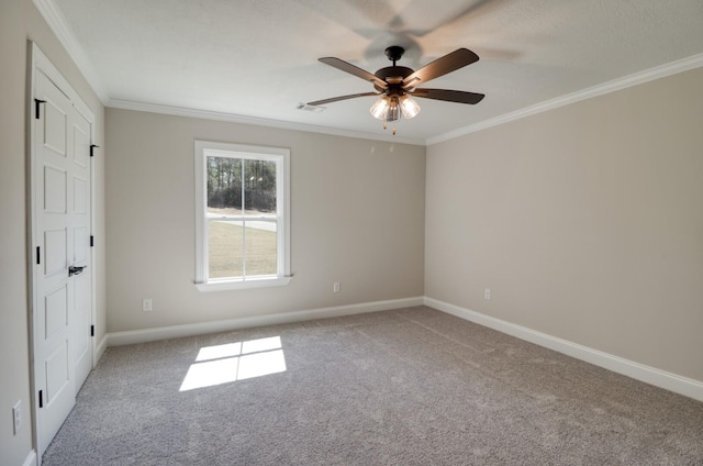 1086 Birdie Pl, Graniteville, SC 29829 - unfurnished room with crown molding, visible vents, and carpet floors