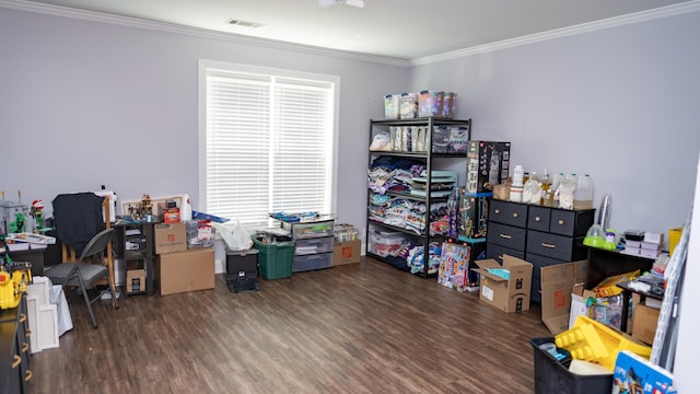 902 Adderley Ln, Evans, GA 30809 - home office featuring ornamental molding and wood finished floors