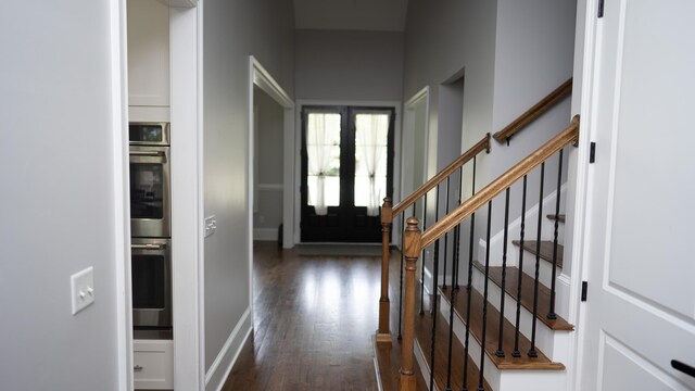 902 Adderley Ln, Evans, GA 30809 - foyer with dark wood finished floors and stairway