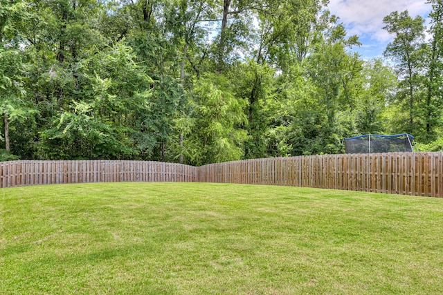 view of yard featuring a trampoline