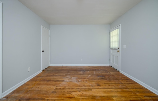 spare room featuring wood-type flooring