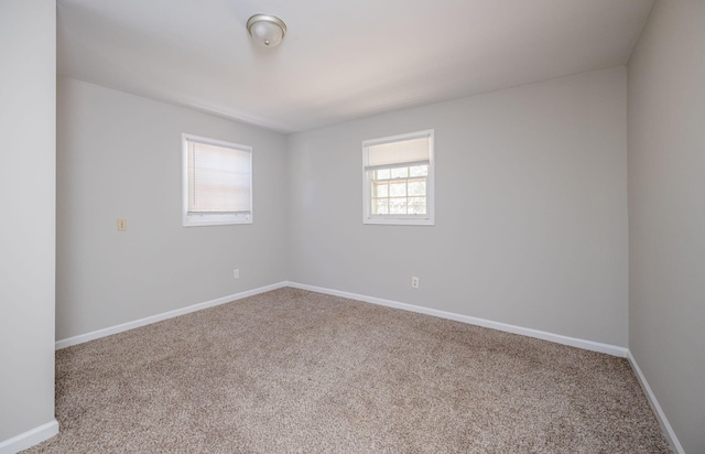 view of carpeted spare room