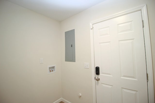 3629 Meadowgrove Dr, Augusta, GA 30906 - clothes washing area featuring laundry area, hookup for a washing machine, baseboards, and electric panel